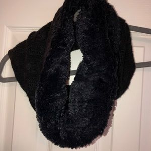 Black furry scarf